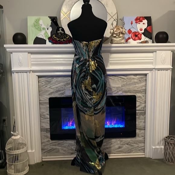 Nicole Miller maxi gown strapless empire waist - Picture 3 of 6